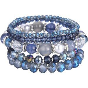 Beaded Boho Stretch Bracelet Colorful Stackable Crystal Beads Bracelets